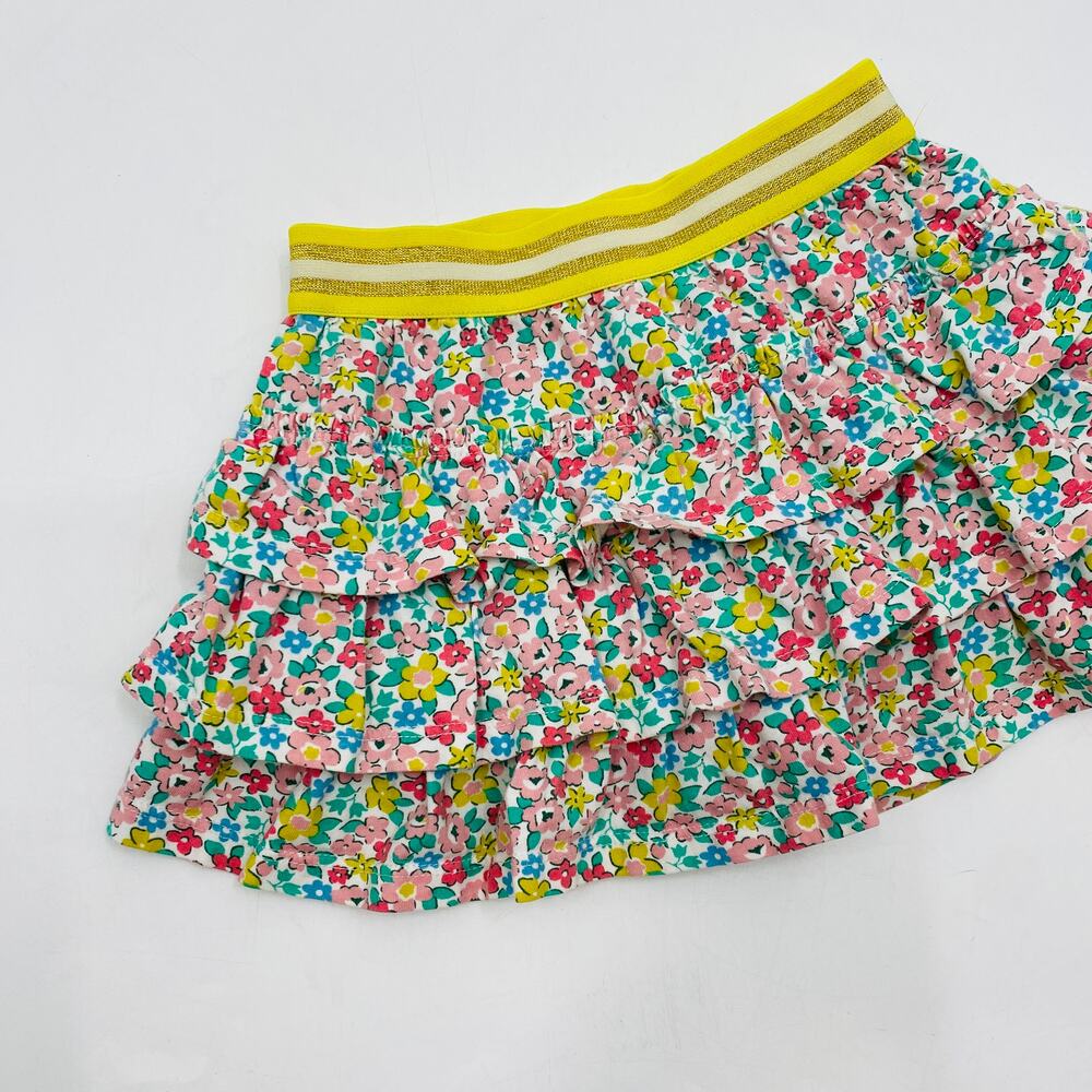 Mini Boden‎ yellow blue floral ruffle mini skirt